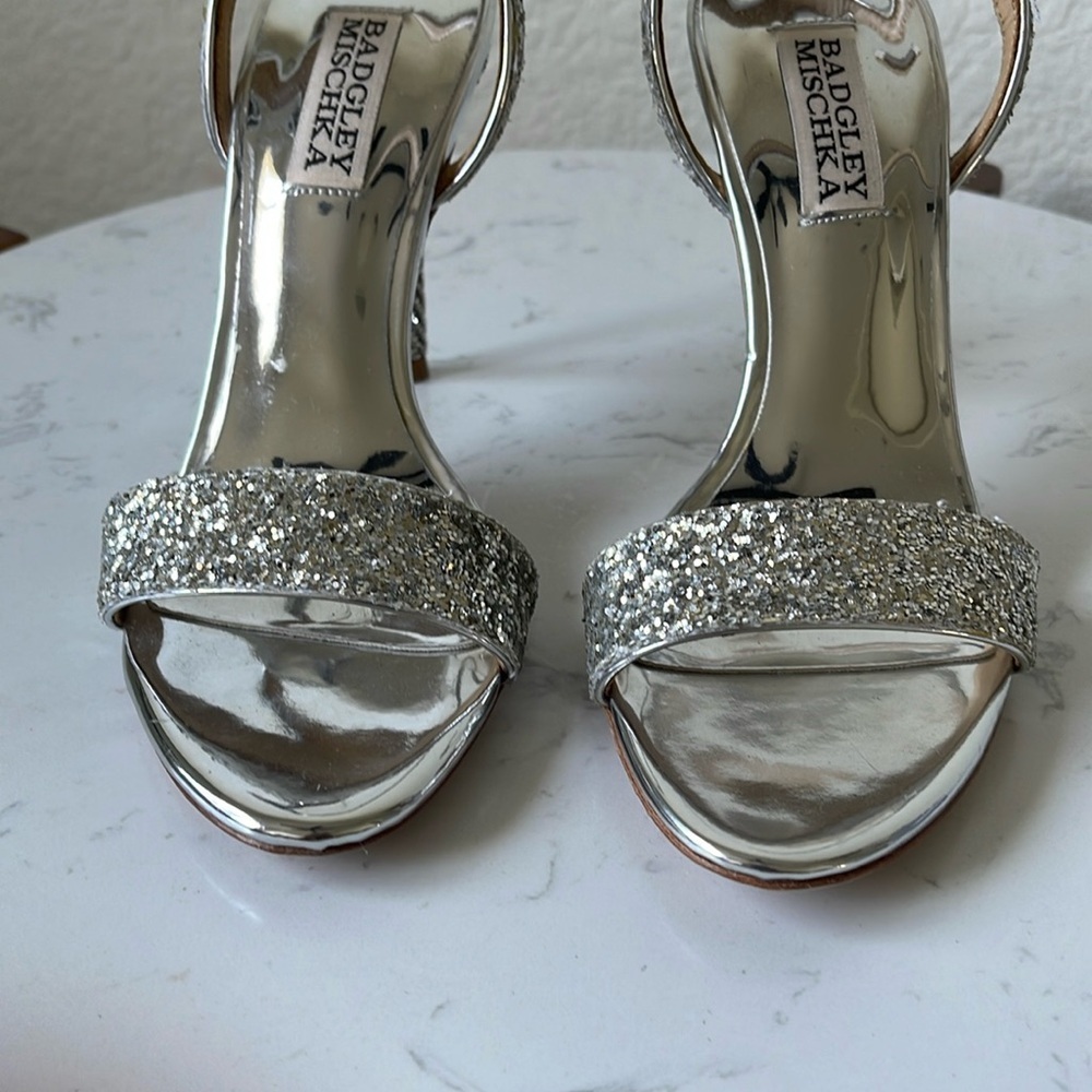 Badgley Mischka Olympia Glittered Evening Sandal - Picture 7 of 11